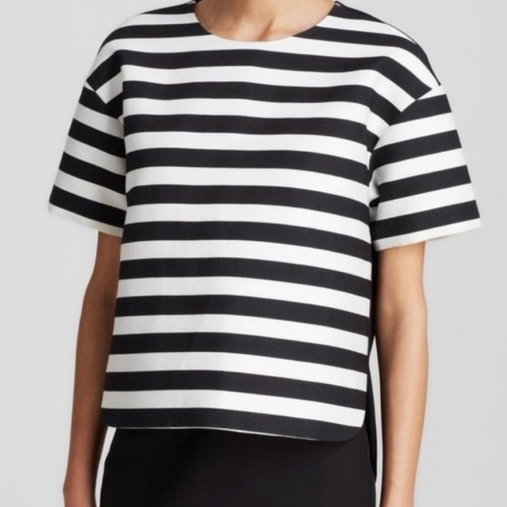 Kate Spade Ramona Striped Short Sleeve Structured Top size 2